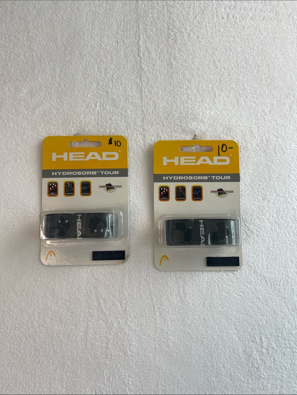 HEAD Hydrosorb Tour Replacement Grip Tennis Racquet Black 2 Pack New In Package